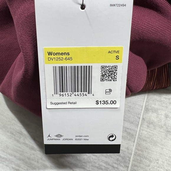 $135 Nike Jordan Women's Small 23 Engineered Hoodie Pullover DV1252-645 Red NWT - Picture 3 of 11